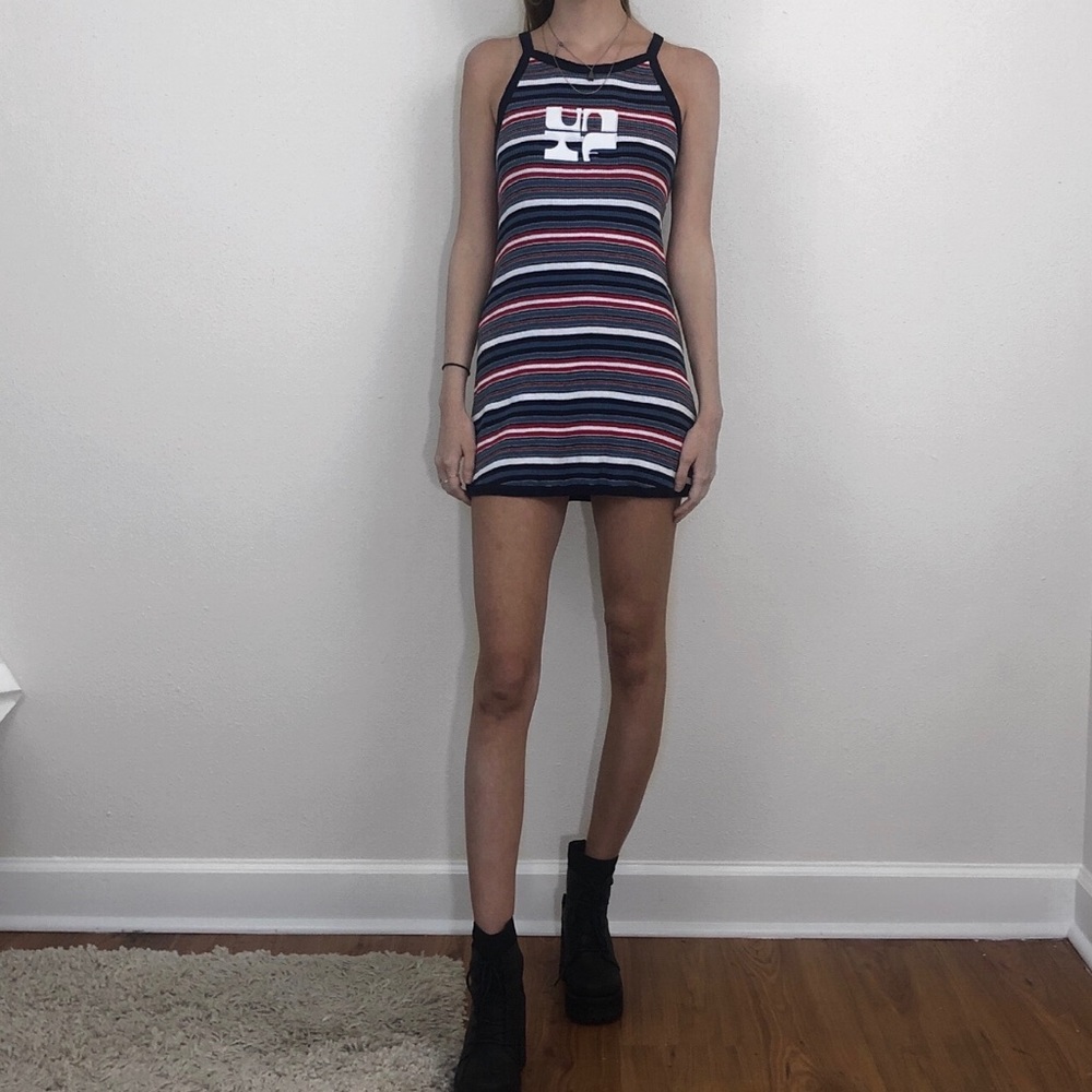 UNIF red white and blue striped dress <3